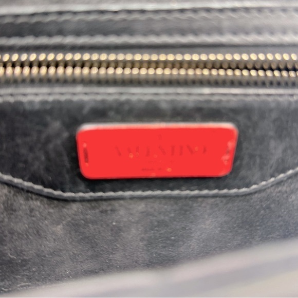 Valentino Garavani Black Leather Lipstick Demilune Rockstud Bag Preloved Purse - Picture 15 of 16